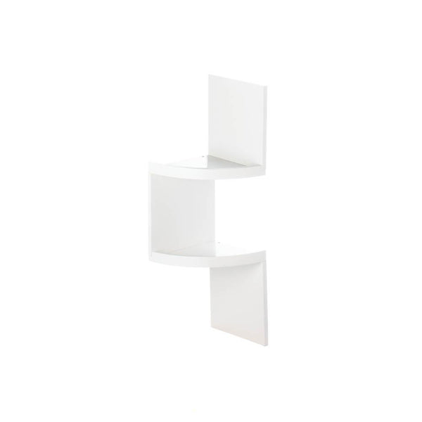 2-Tier White Corner Shelf