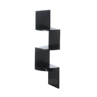 3-Tier Black Corner Shelf With Drawer