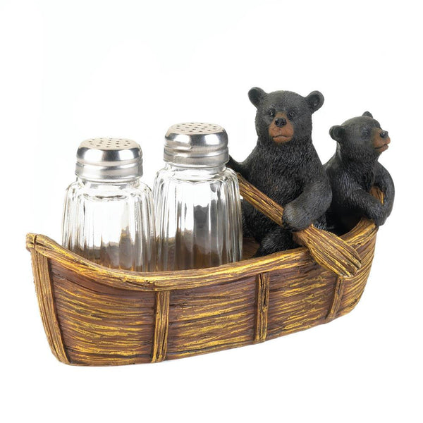 Black Bear Canoe Salt & Pepper Holder