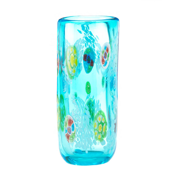 Blue Floral Straight Vase