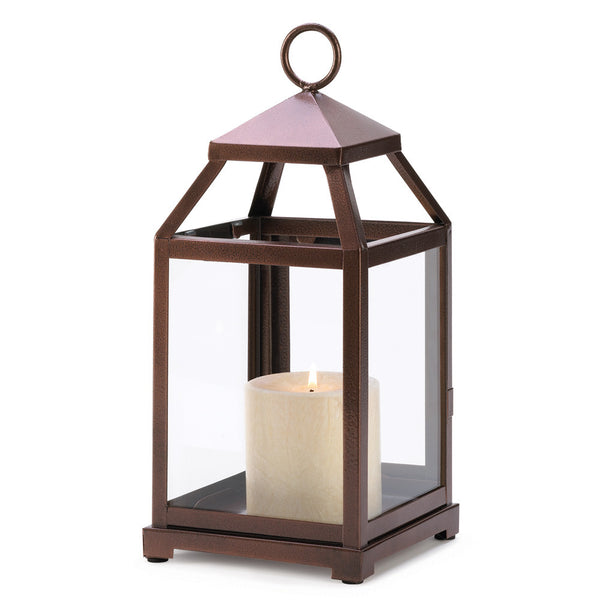 Bronze Contemporary Candle Lantern