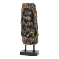 Carved Elephant Totem Decor