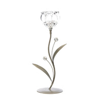 Crystal Flower Single Candle Holder