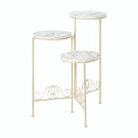 Distressed White Triple Planter Stand