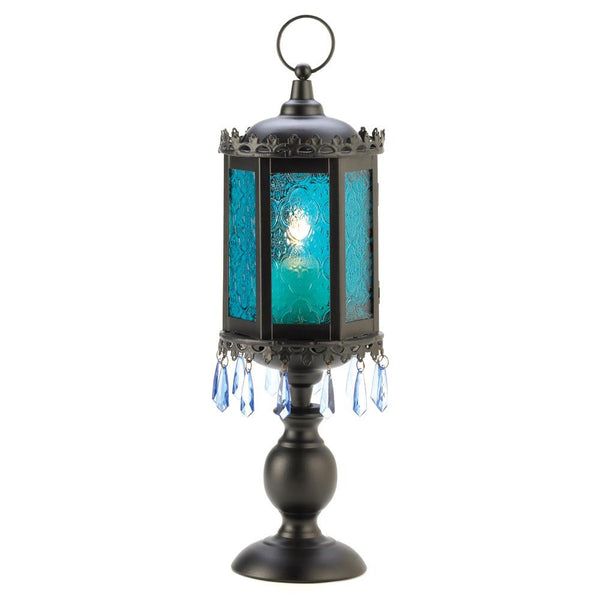 Exotic Azure Blue Pedestal Lantern