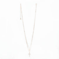 Faithful Cross Double Chain Necklace