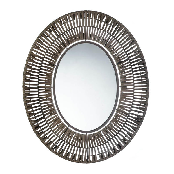 Faux Rattan Oblong Wall Mirror