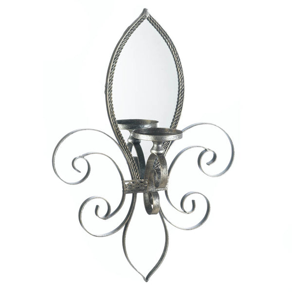 Fleur-De-Lis Mirrored Wall Sconce