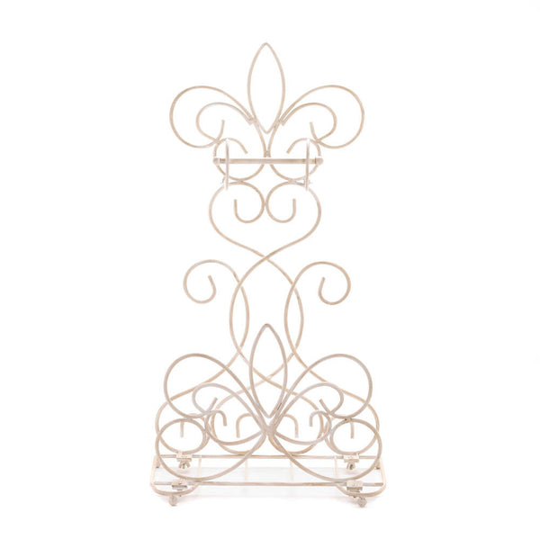 Fleur De Lis Standing Toilet Paper Holder Rack