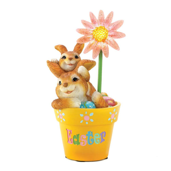 Flowerpot Frolic Easter Figurine