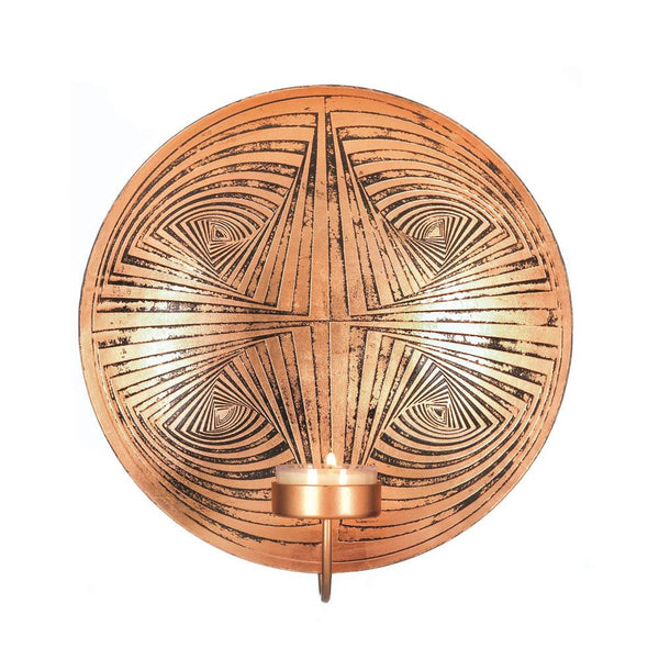 Geometric Circles Copper Plate Wall Sconce