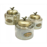 Hammered Glass Kitchen Jar Trio