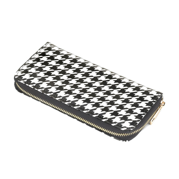 Ladies Houndstooth Zip Wallet