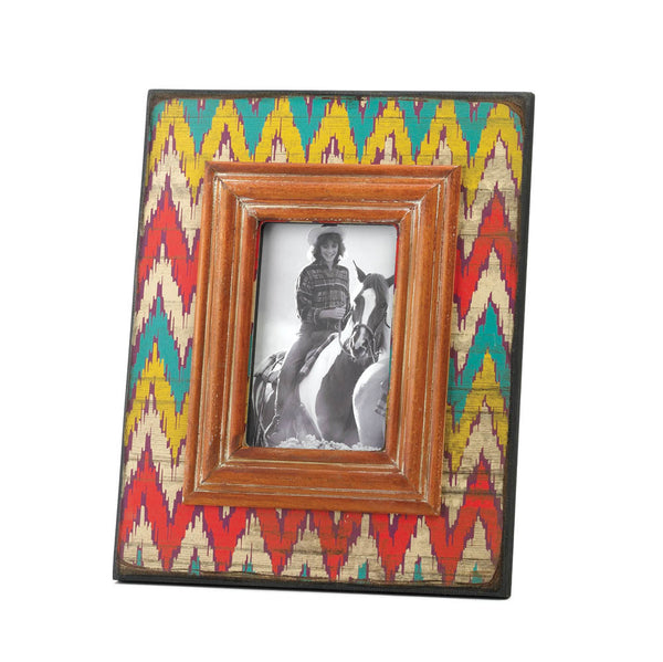 Ikat Chevron Wood Photo Frame 4 x 6