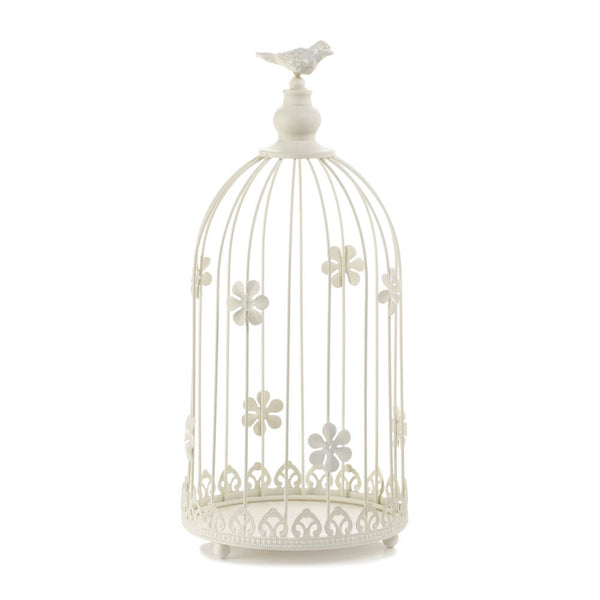 Ivory Birdcage Candle Display