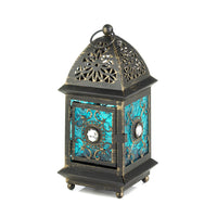 Jeweled Blue Glass Lantern