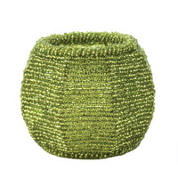 Lime Green Beaded  Candle Holder