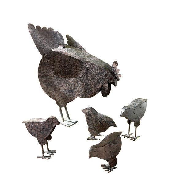 Metal Chicken Sculptures