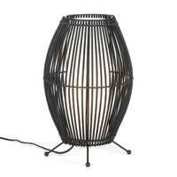 Black Metal Slat Convex Lamp