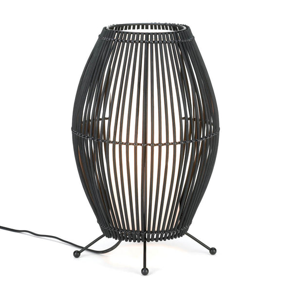 Black Metal Slat Convex Lamp