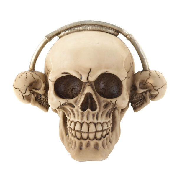 Rockin’ Headphone Skull Figurine