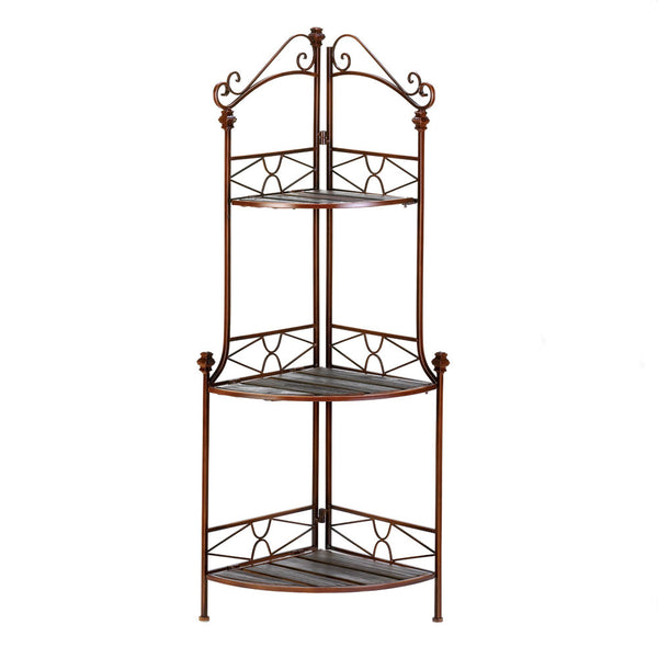 Rustic Corner Bakers Rack