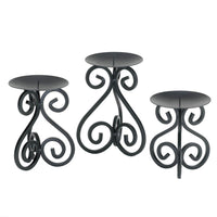 Scrollwork Candle Holders Stand Trio