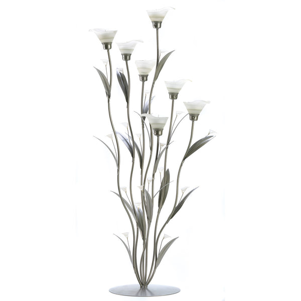 Silver Calla Lily Candle Holder