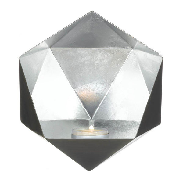 Silver Geometric Wall Sconce