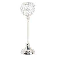 Silver Shimmer Globe Candlestick 