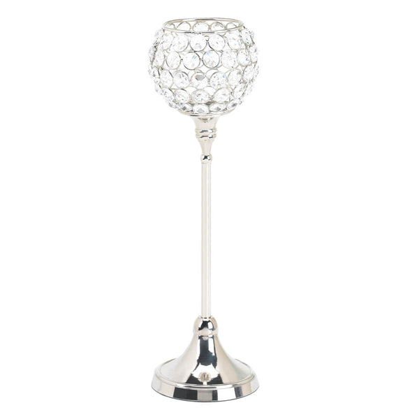 Silver Shimmer Globe Candlestick 