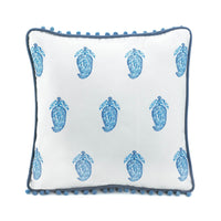 Square Blue Paisley Pillow