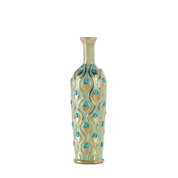 Tall Peacock Jewel Vase