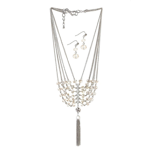 Vintage Crystal Tassel Jewelry Set