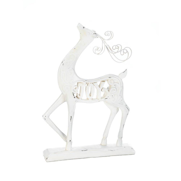 White Joy Reindeer Figurine