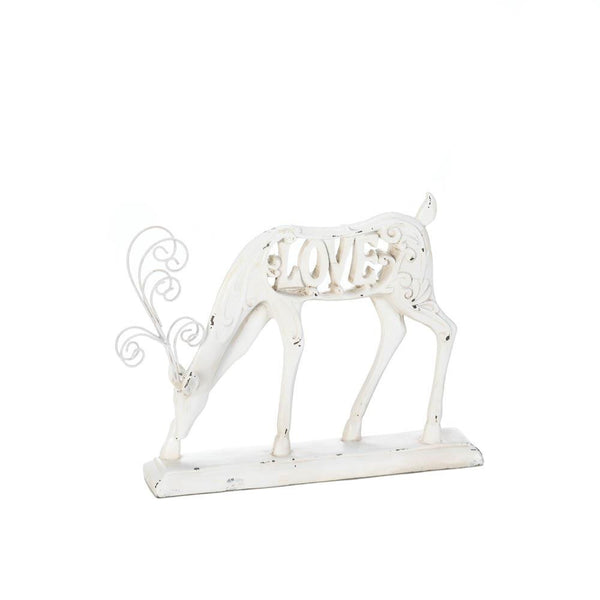 White Love Reindeer Figurine