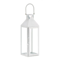 White Manhattan Candle Lantern