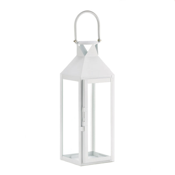 White Manhattan Candle Lantern