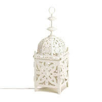 White Medallion Table Lamp