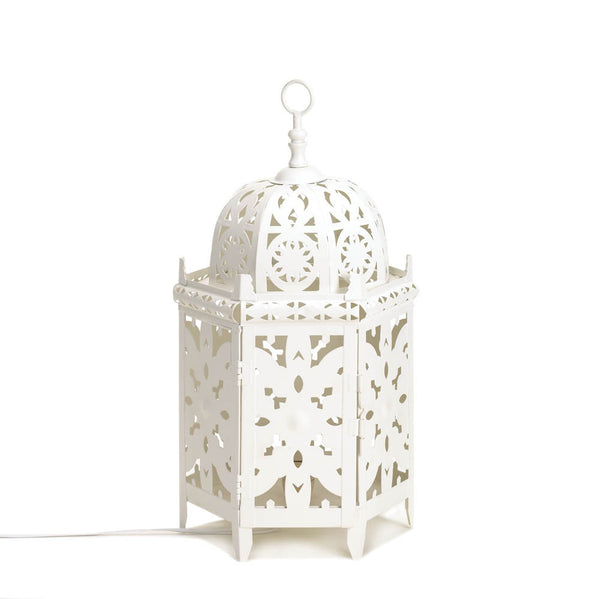 White Moroccan Table Lamp