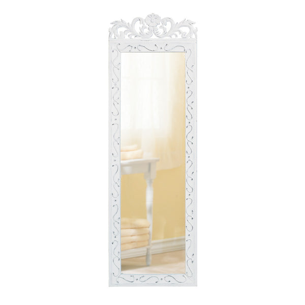 White Wood  Wall Mirror