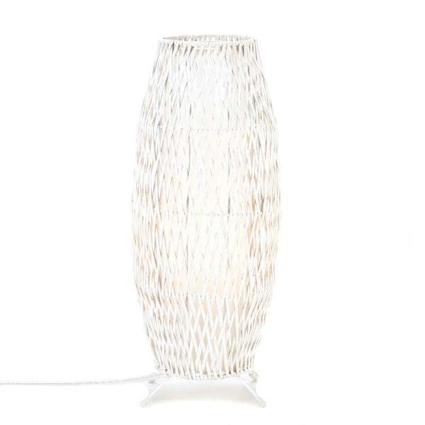 White Woven Floor Lamp